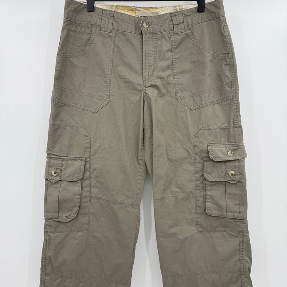 Columbia Capris Women 10 Green Pants Outdoor Lightweight Cotton Pockets 90s Y2K - Picture 2 of 11